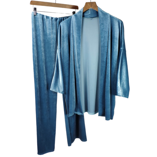 Kimono Terciopelo azul