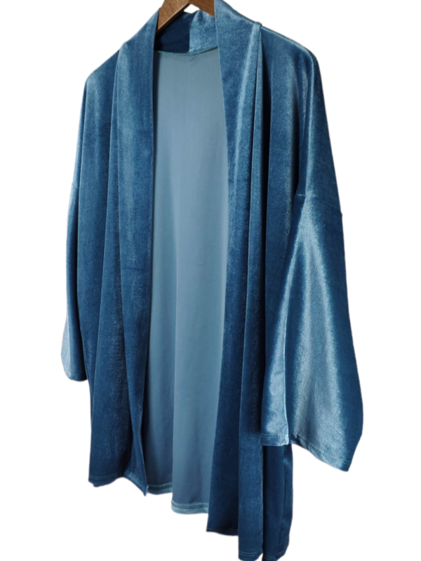 Kimono Terciopelo azul