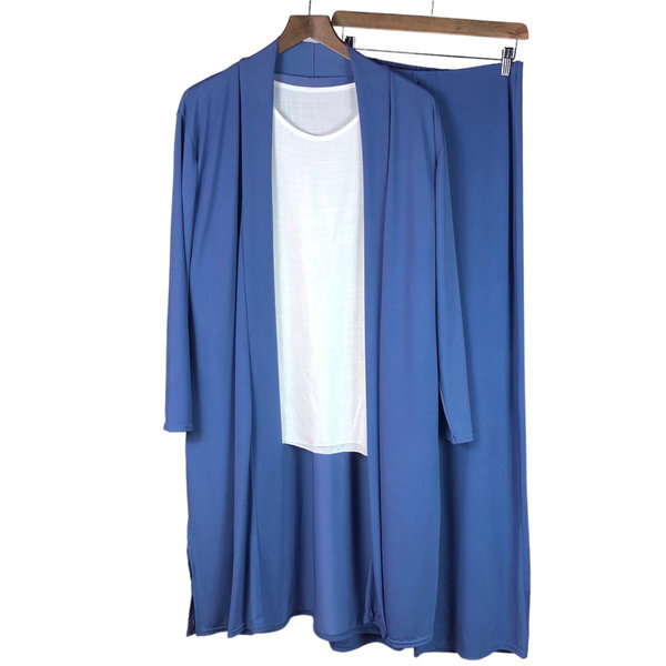 Kimono André Largo Liso azul denim
