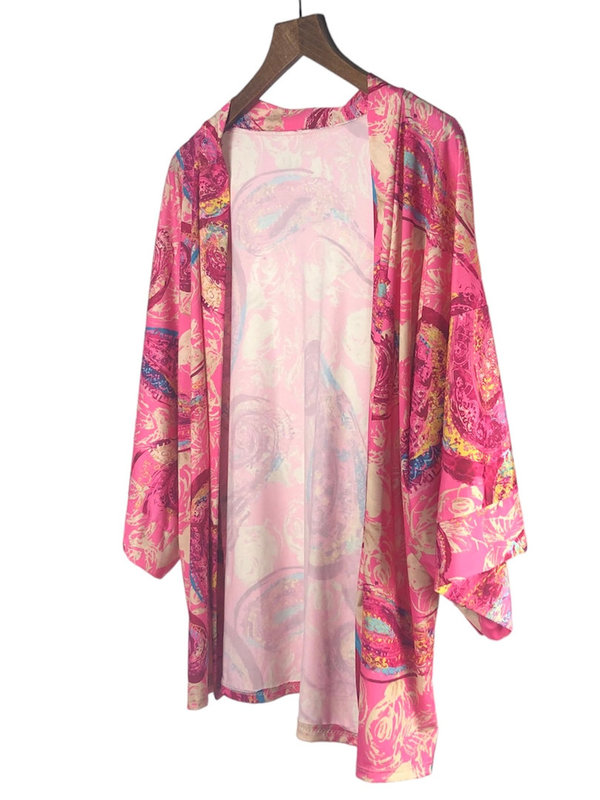 Kimono Luisa estampado rosa